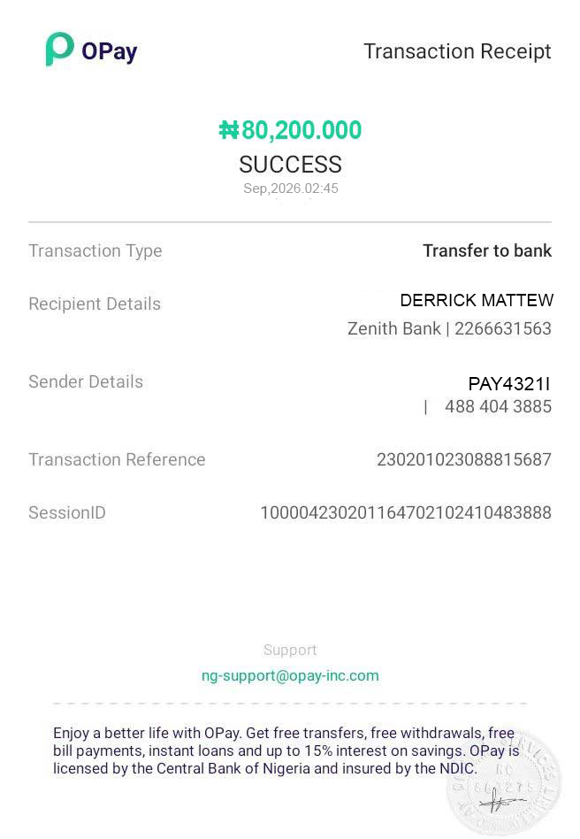 Withdrawal alert proof for Joshua Dan 🇳🇬
